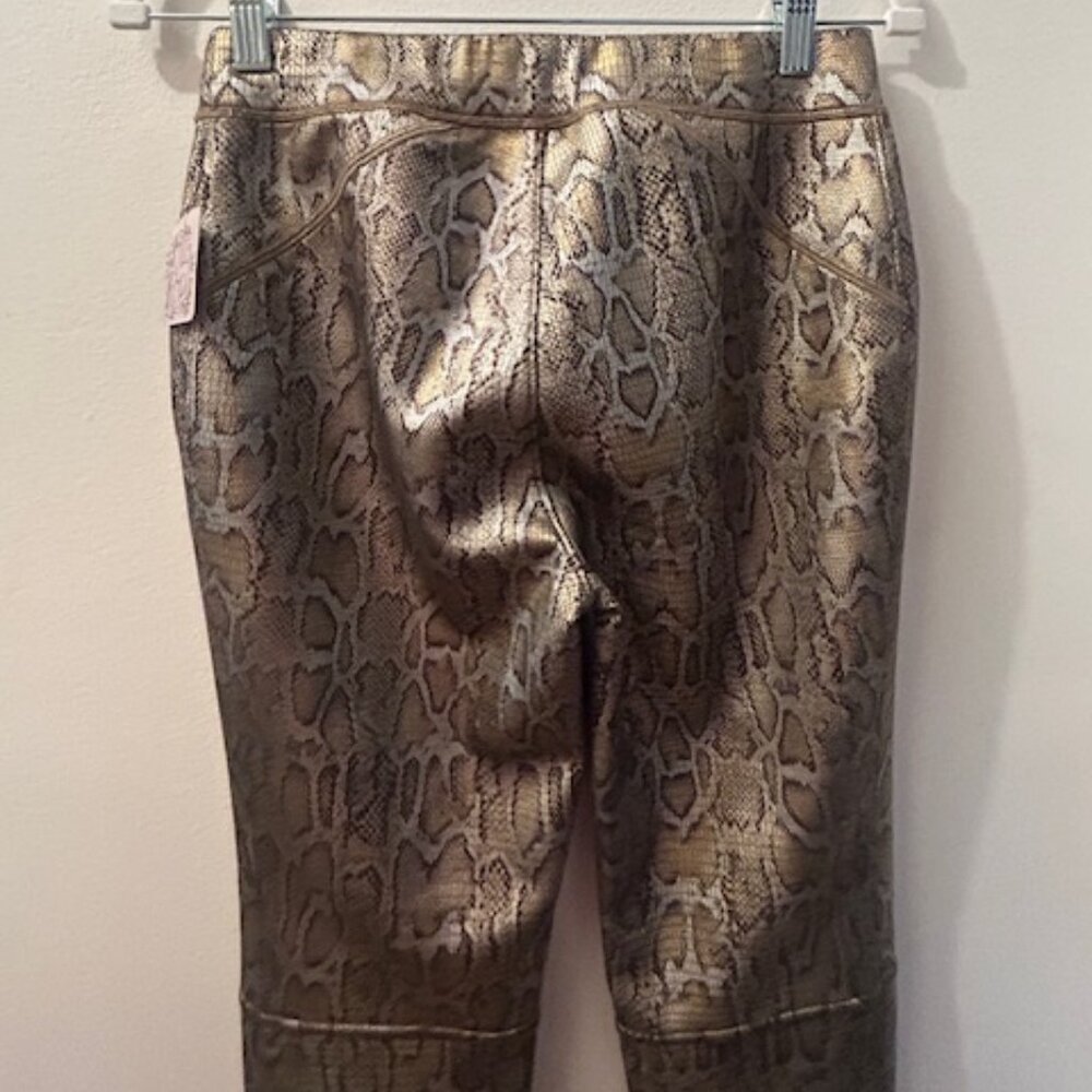 Free People "Rio" Metallic Gold Python Elastic Wa… - image 13
